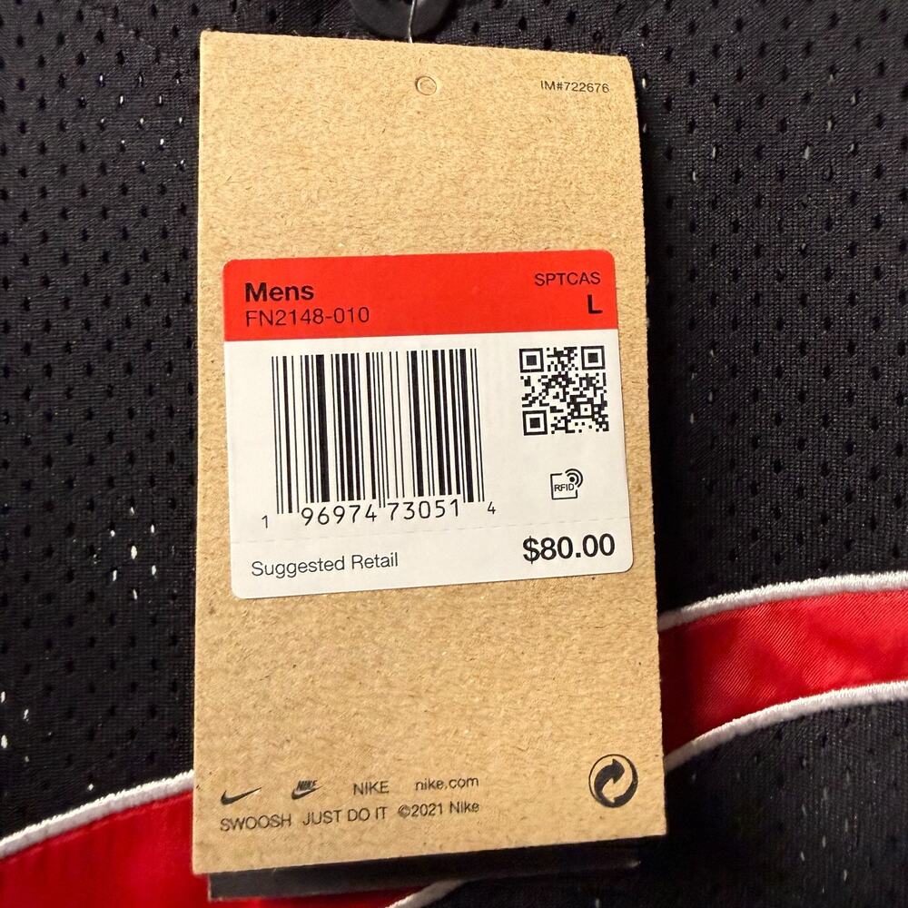 Nike Air Button Up Baseball Jersey Black Red Swoosh FN2148-010 Men's Large NWT - Picture 15 of 15
